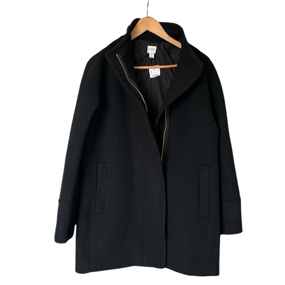 J. Crew Factory Black Wool Blend Coat